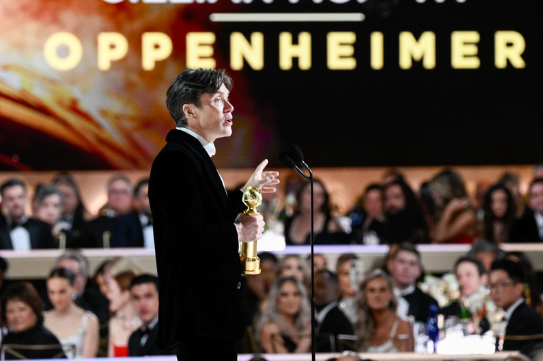 Cillian Murphy ze Złotym Globem, 2024 r.