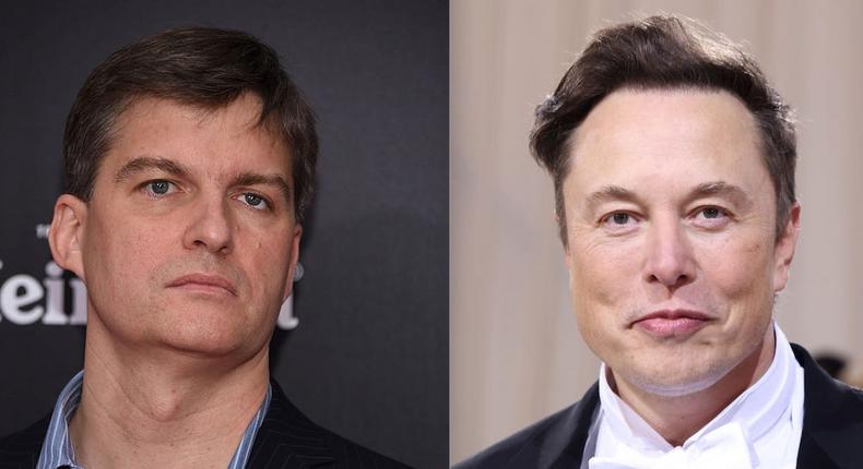 Michael Burry (left) and Elon Musk.Getty