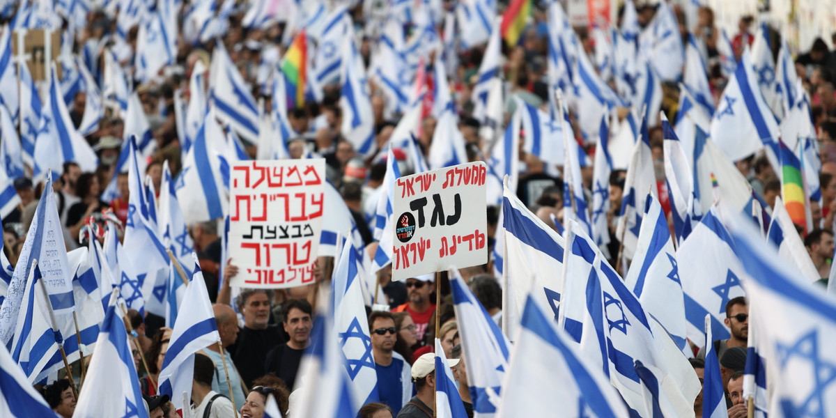 Protest przeciwko reformie sądownictwa w Izraelu