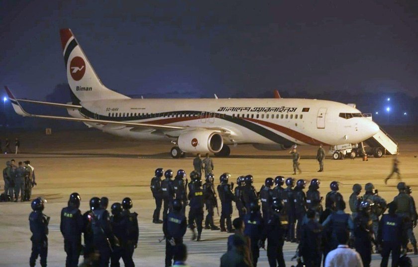 Hijacked plane at Chittagong airport