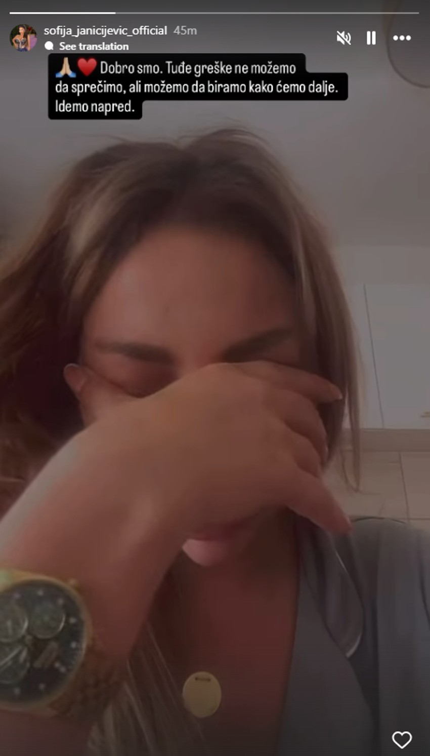 Sofija Janićijević imala udes pokazala modrice, pa se oglasila