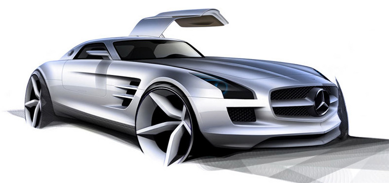 Zdjecia szpiegowskie: Mercedes-Benz SLS AMG - model oficjalnie potwierdzony, także z silnikiem elektrycznym (392 kW, 880 Nm)