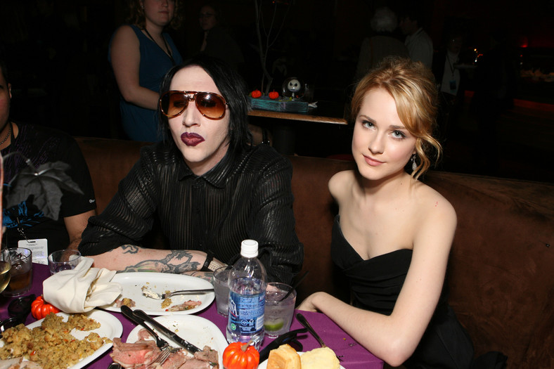 Marilyn Manson i Evan Rachel Wood w 2006 r. na imprezie towarzyszącej światowej premierze filmu Tima Burtona "Miasteczko Halloween" ("The Nightmare Before Christmas 3D") 