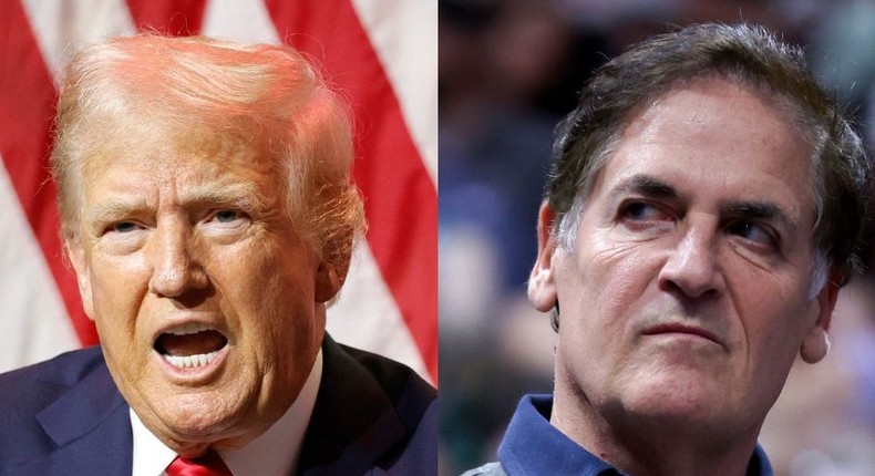 Former President Donald Trump and Mark Cuban.Kamil Krzaczynski/AFP via Getty Images; Megan Briggs via Getty Images