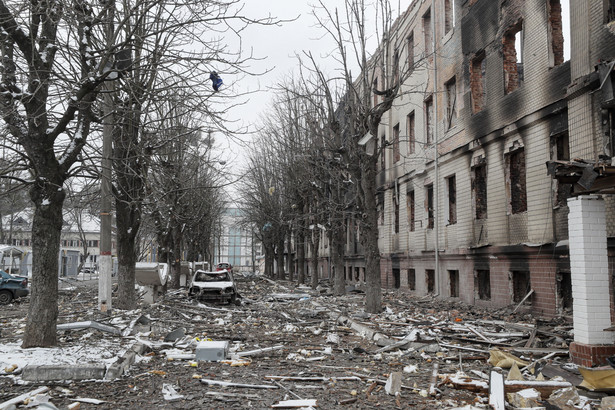 Ukraina, miasto Browary w pobliżu Kijowa EPA/SERGEY DOLZHENKO Dostawca: PAP/EPA.