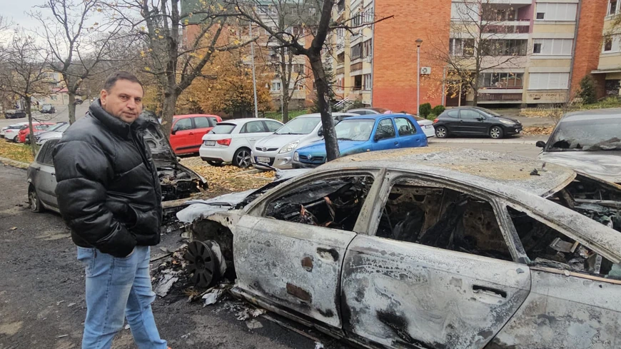 Taki Marinković, spaljen auto  (Aleksandra Dojkić)