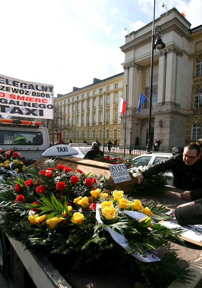 WARSZAWA PROTEST TAKSÓWKARZY