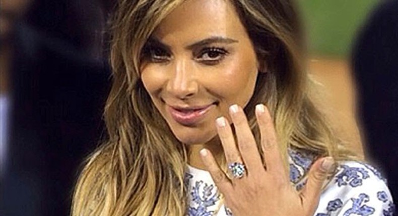 Kim K shines engagement ring