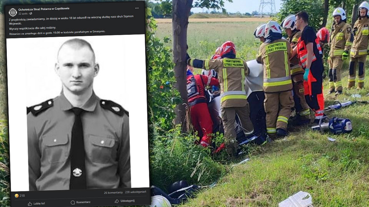 Straszna śmierć młodego strażaka Szymona. Prawo jazdy miał dopiero od kilku dni