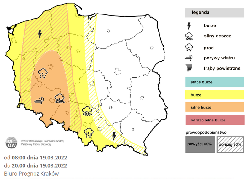 Najsilniejsze burze zapowiadamy w Wielkopolsce oraz na Nizinie Śląskiej