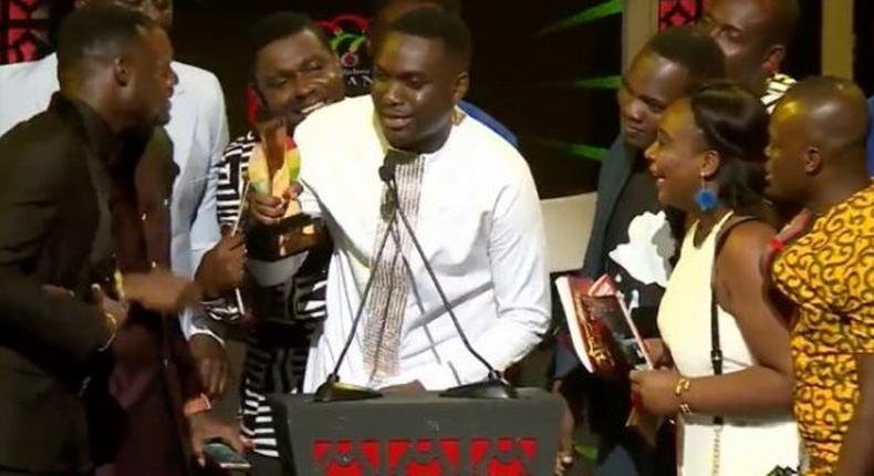 The Onwanwani hitmaker made history last night by becoming the first Gospel musician to be crown the over-all Artiste of the Year at a ceremony held at the Accra International Conference Centre.