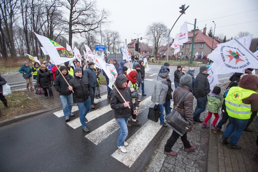 Demonstracja na rondzie w Zabrzu