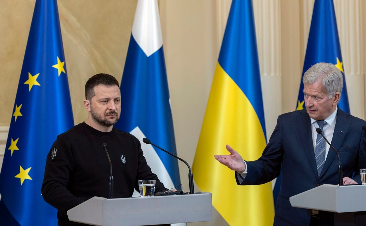 Prezydent Wołodymyr Zełenski i jego fiński odpowiednik Sauli Niinistö