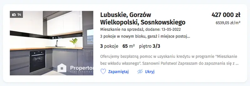 Ogłoszenie w serwisie Morizon