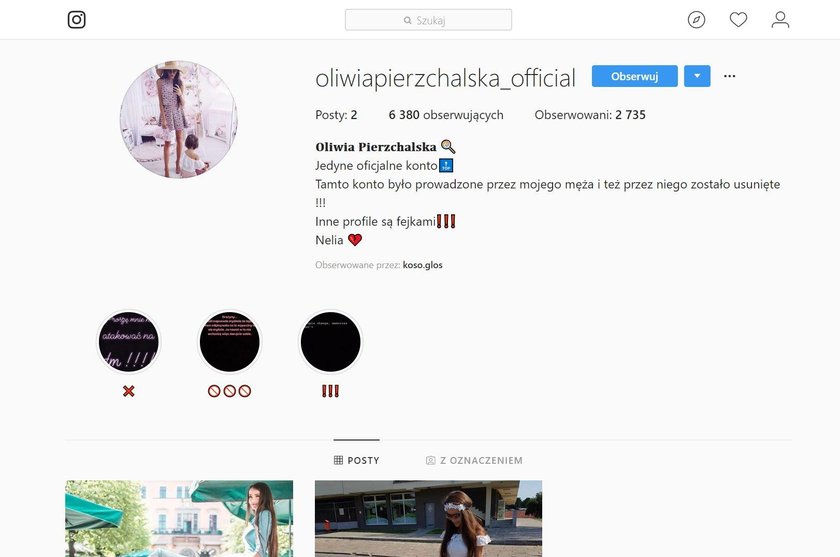 Nowe konto na Instagramie Oliwii P.