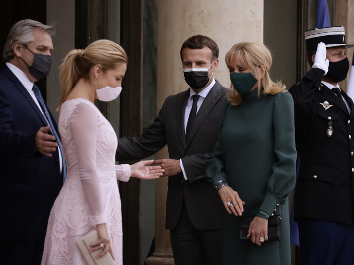 Emmanuel Macron Brigitte Macron Alberto Fernandez Fabiola Yanez