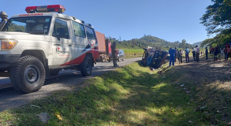 Red Cross Society at Muhoroni-Kericho Road where an accident happened