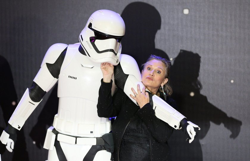 Carrie Fisher na premierze "Przebudzenia Mocy" w Londynie