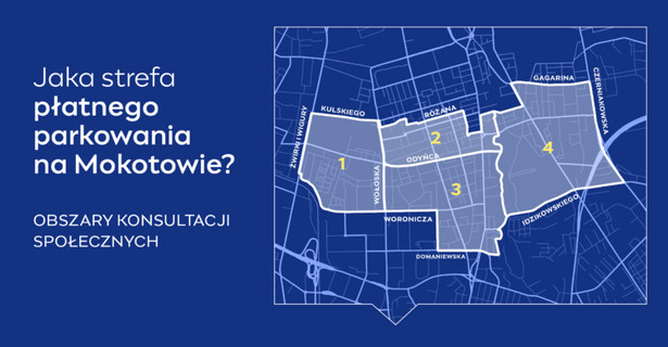 Jaka strefa płatnego parkowania na Mokotowie? Źródło: Zarząd Dróg Miejskich w Warszawie