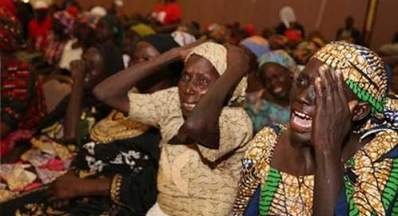 Parents of abducted Chibok girls weeping