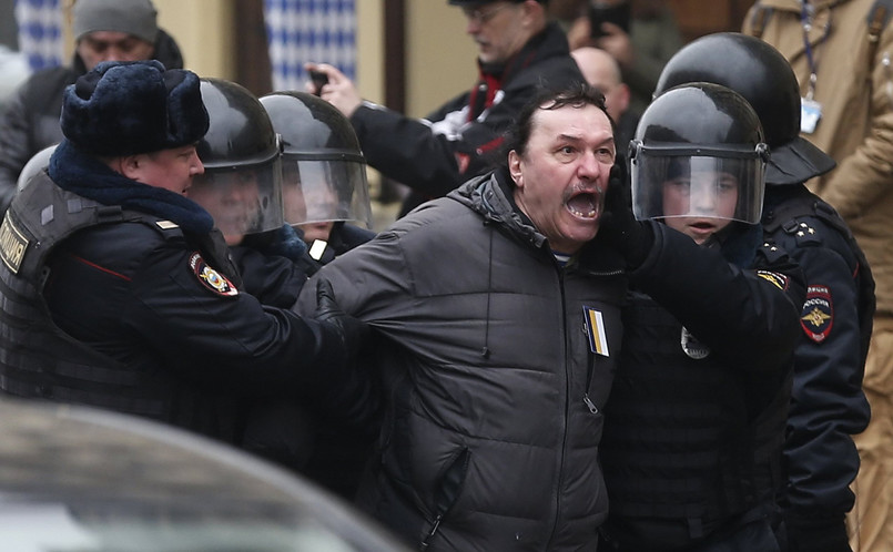 Aresztowania uczestników protestu opozycji w Moskwie