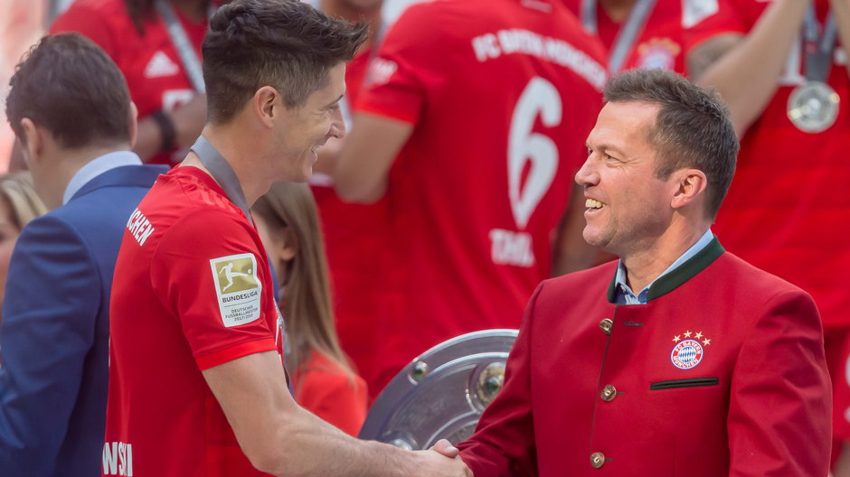 Robert Lewandowski (z lewej) i Lothar Matthaus