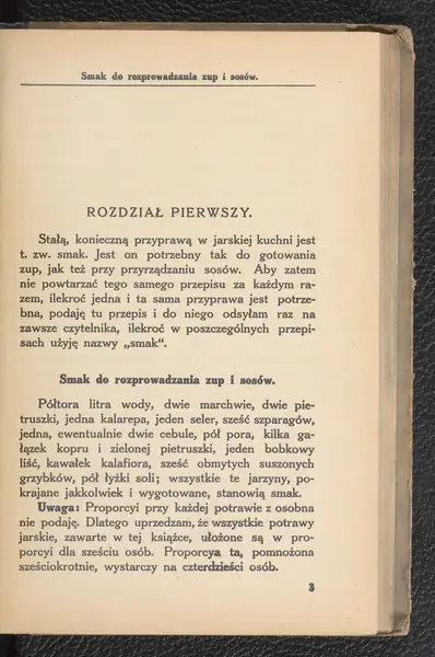 Fragment o &quot;smaku do rozprowadzania zup i sosów&quot; w książce Jana Kazimierza Czarnoty &quot;Kuchnia jarska&quot;