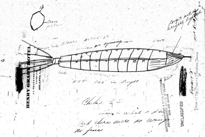 Szkic UFO w wykonaniu Chilesa