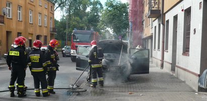 Pożar nissana na Widzewie