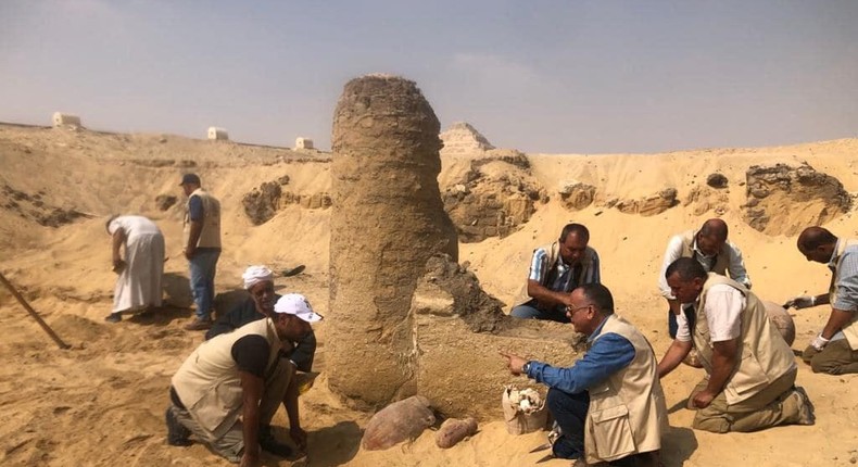 Excavations at the Saqqara necropolis in Egypt in September 2022.