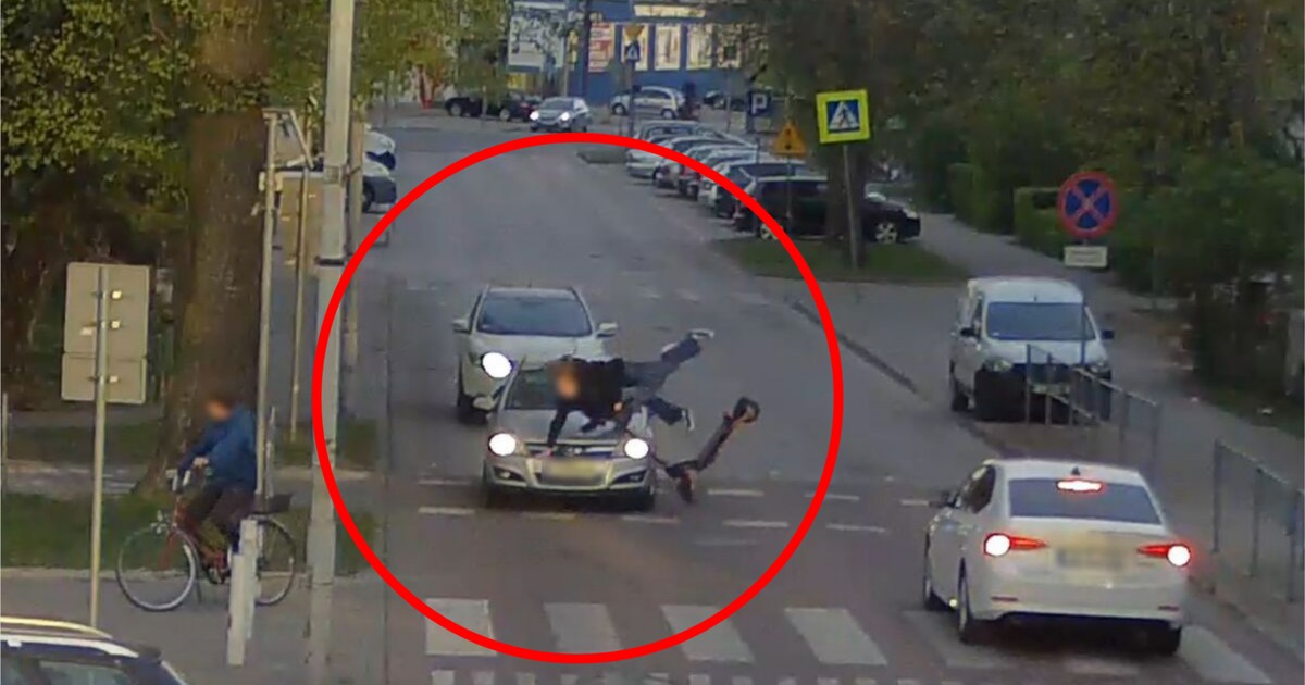 Hulajnoga, nastolatki i czołowe zderzenie. Nagranie z Łukowa