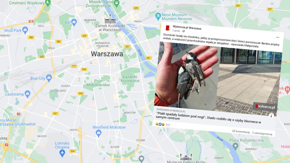 Niepokojąca sytuacja w Warszawie (fot. screen z facebook.com/warszawawyborczapl)