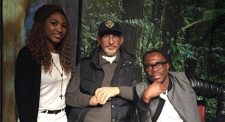 Julius Agwu and his wife Ibiere Agwu at Madam Tussauds in London 