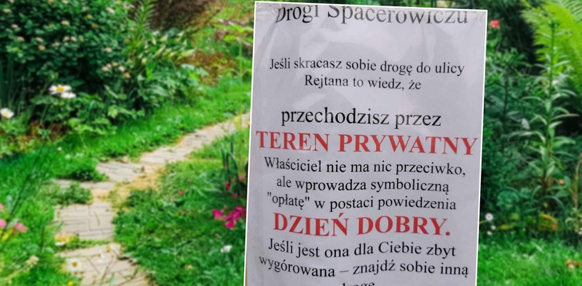 Mieszkańcy skracali sobie drogę przez jego działkę. Właściciel zażądał "opłaty". Nietypowej