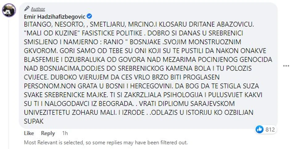 Post Emira Hadzihafizbegovića 