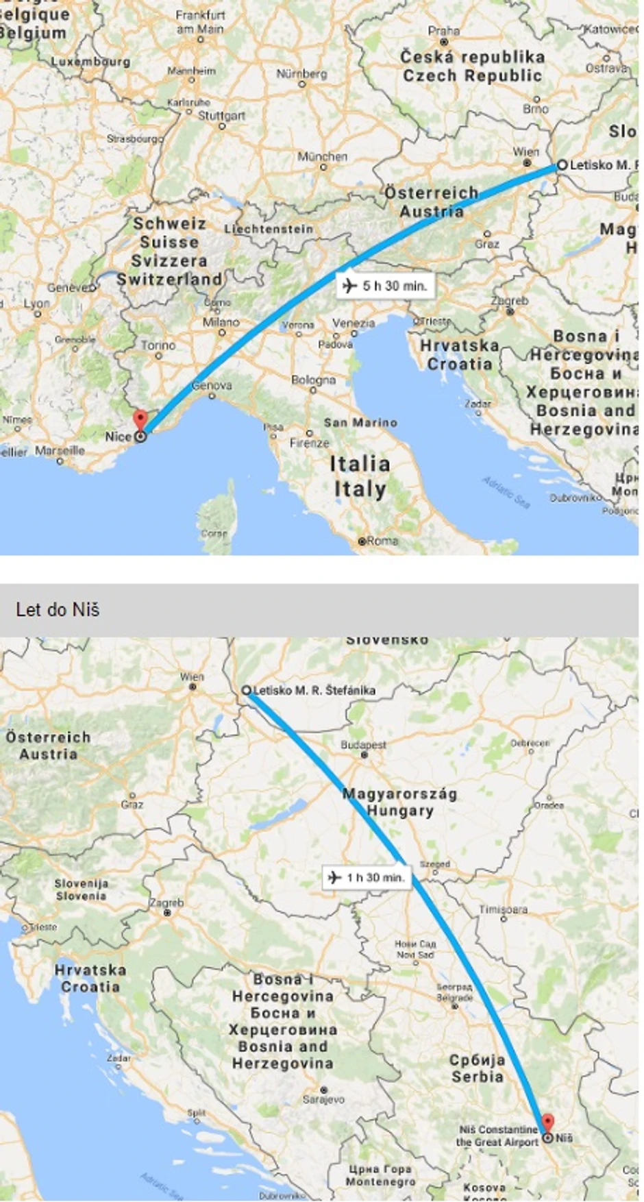 Mapa puta na sajtu Topky.sk