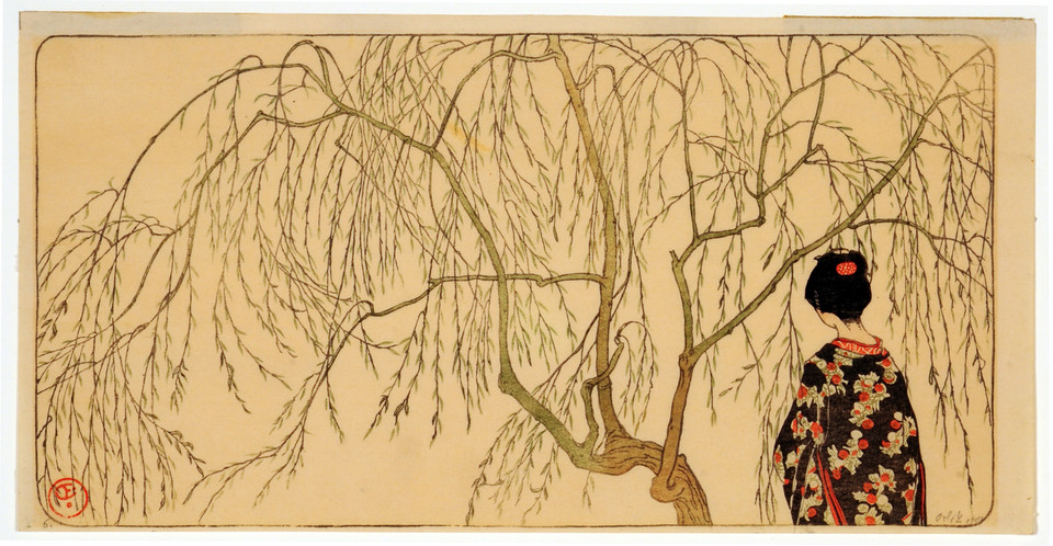 Emil Orlik, "Dziewczyna pod wierzbą", 1901