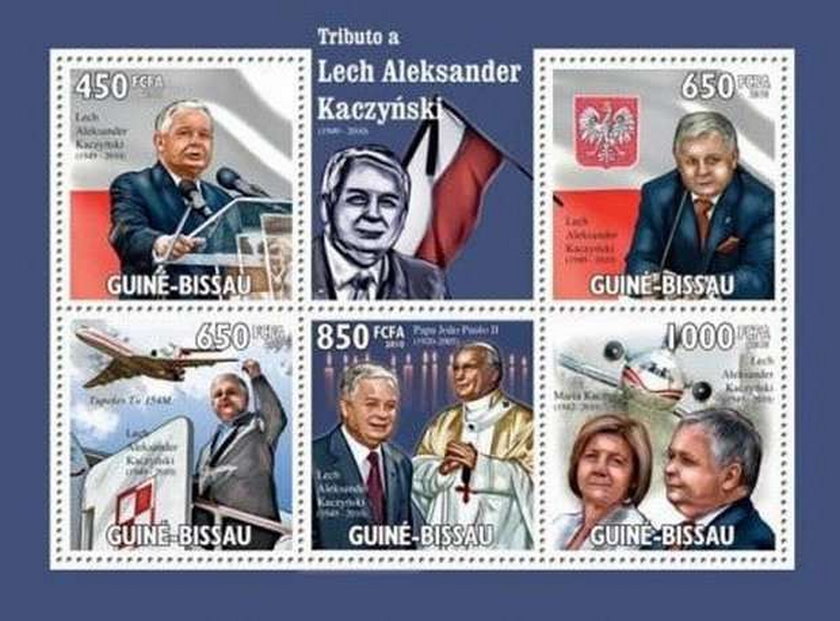 Znaczki z Lechem Kaczyńskim. Z... Mozambiku