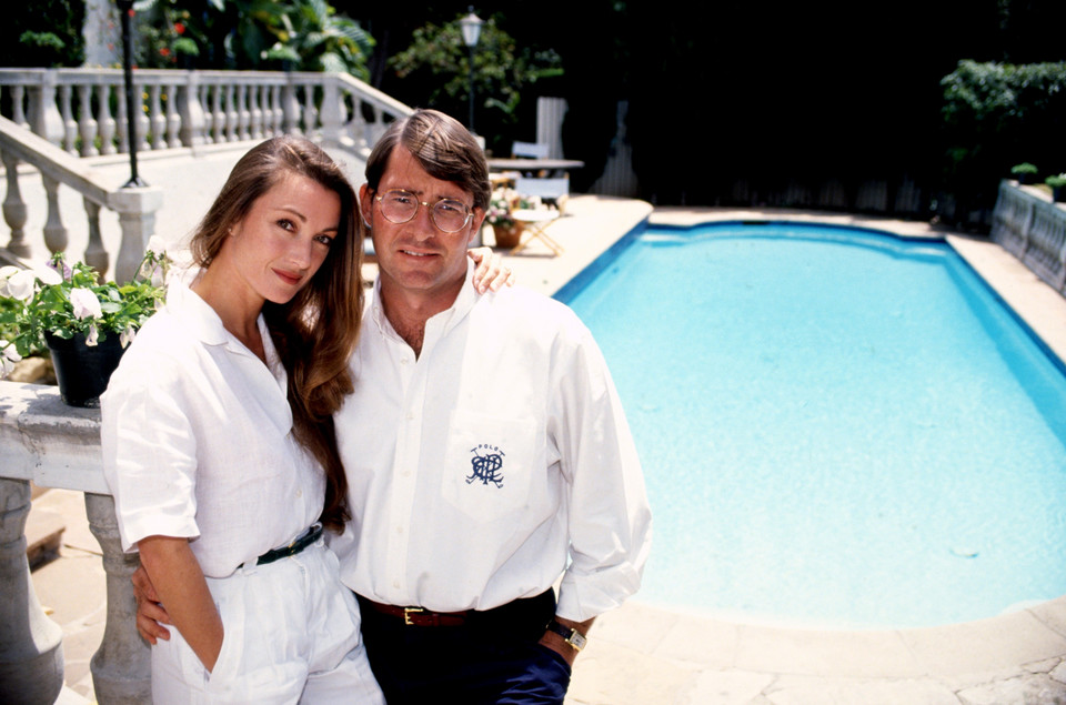 Jane Seymour z mężem Davidem Flynnem w 1990 r.