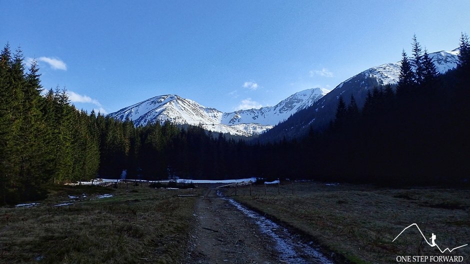 Z widokiem na Łopatę (1955 m n.p.m.) i Wołowiec (2063 m n.p.m.)