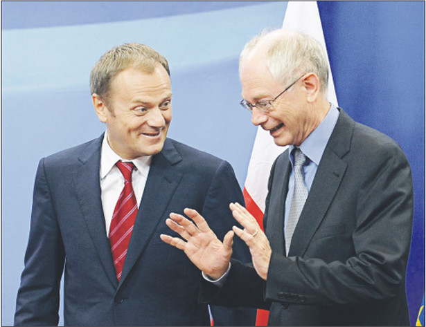Herman Van Rompuy z premierem Tuskiem