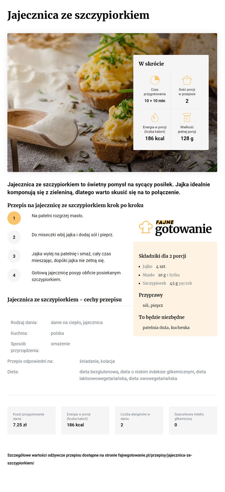 Jajecznica ze szczypiorkiem