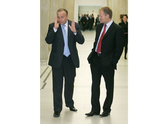 Donald Tusk i Grzegorz Schetyna w Sejmie w 2007 roku