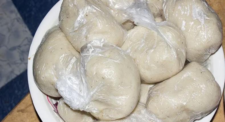 banku wrapped in plastic