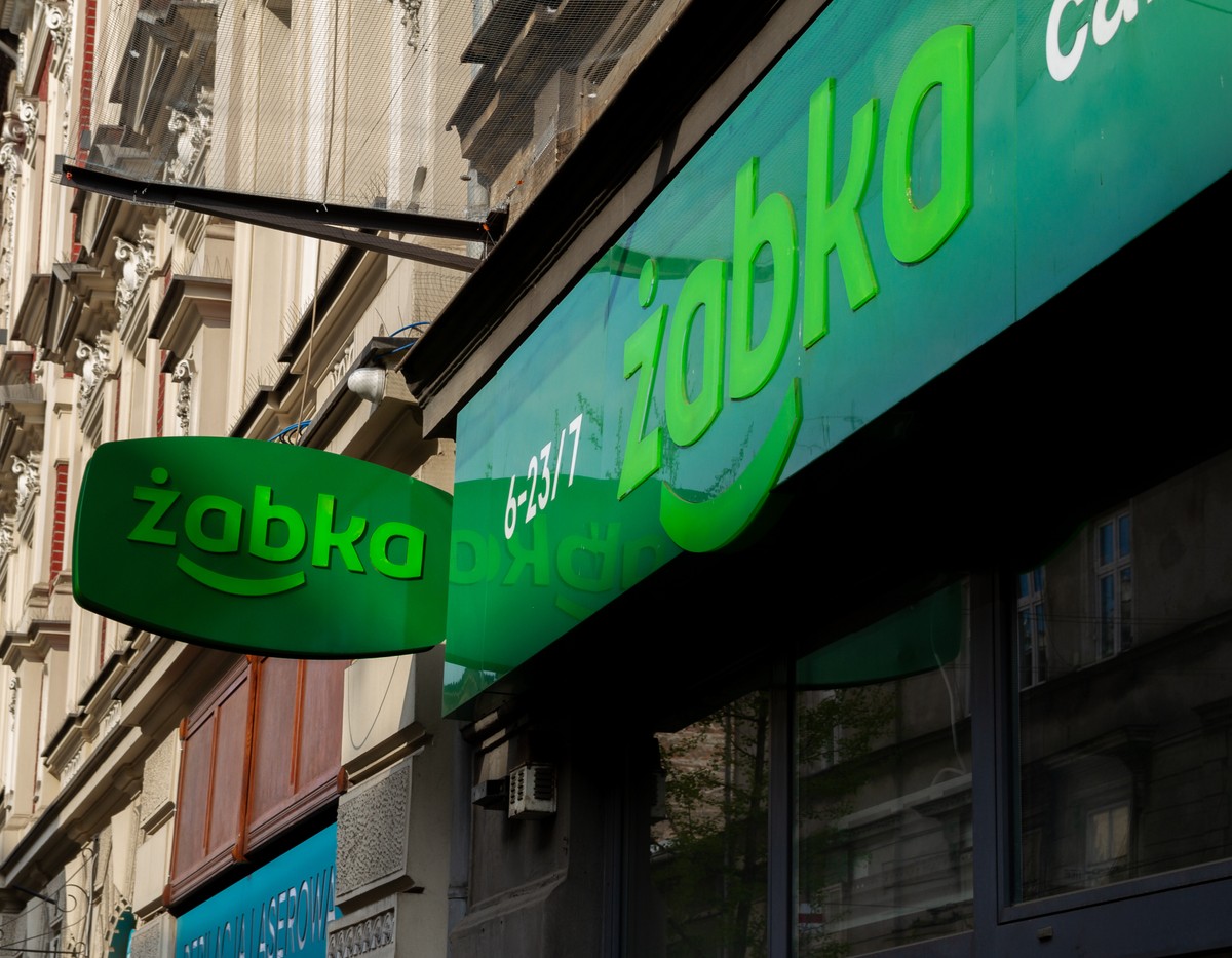 Krakow,,Poland,-,May,3,,2022:,?abka,Shop,Signboard,With