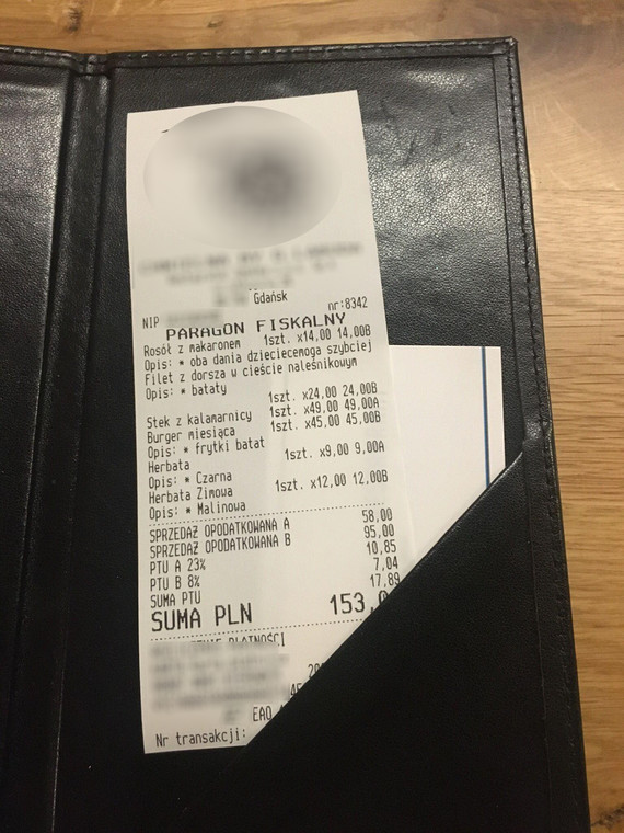 Rachunek z restauracji