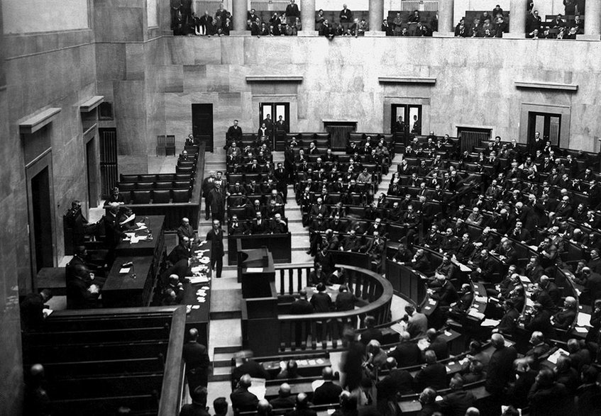 Warszawa, 1928. Sala plenarna Sejmu w trakcie posiedzenia