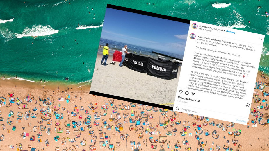 Policjantka krytykuje u plażowiczów brak empatii (Fot. Instagram/@z_pamietnika_policjantki)