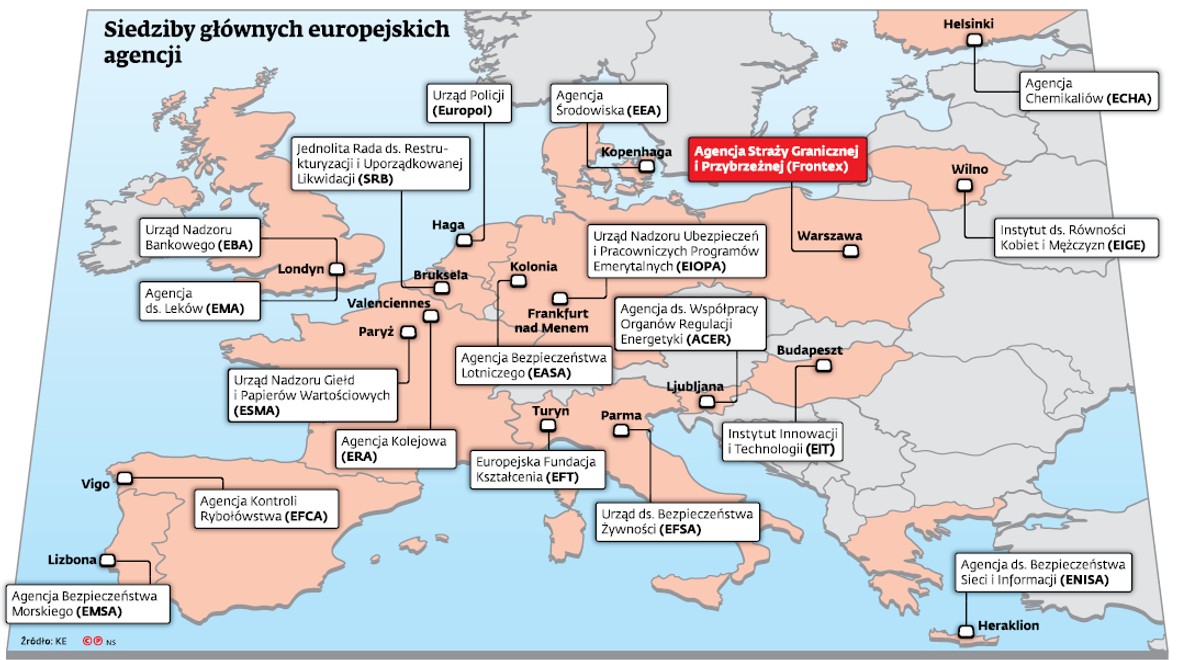 Siedziby głównych europejskich agencji
