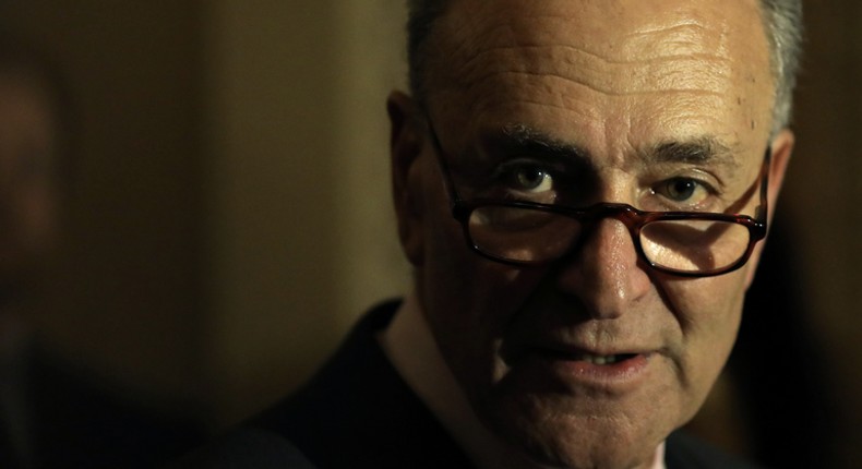 Sen. Chuck Schumer during a press conference.